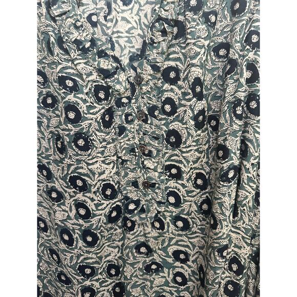 Sea New York Women's Green Floral Print Crew Neck Blouse Top Size 8 - Picture 9 of 10